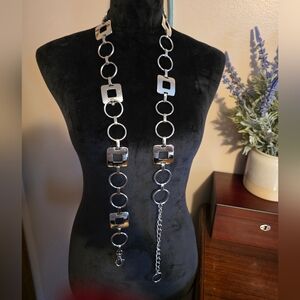 Silver Accent Adjustable Chain Belt